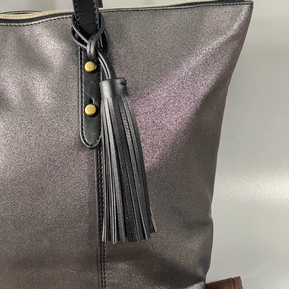 Fossil Silver-Gray Sparkly Tote Bag - Picture 3 of 15